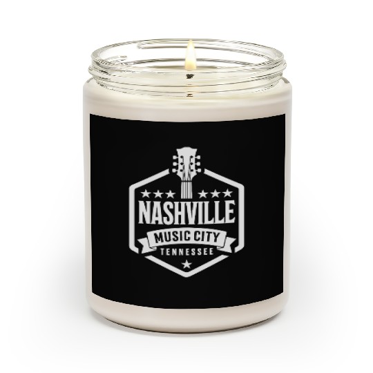 Nashville Music City Guitar Tennessee Scented Candles