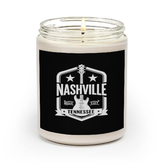 Nashville Music City Guitar Tennessee Scented Candles