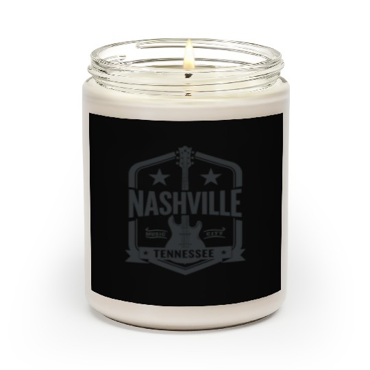 Nashville Music City Guitar Tennessee Scented Candles
