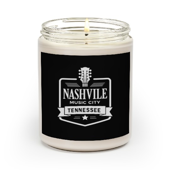 Nashville Music City Guitar Tennessee Scented Candles
