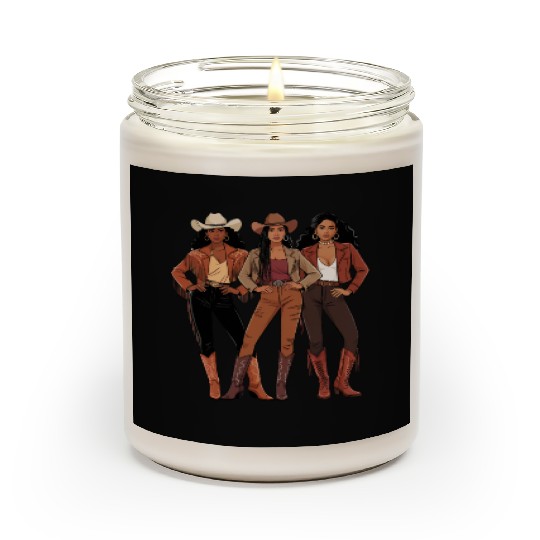 Black African American Cowgirl Rodeo Scented Candles