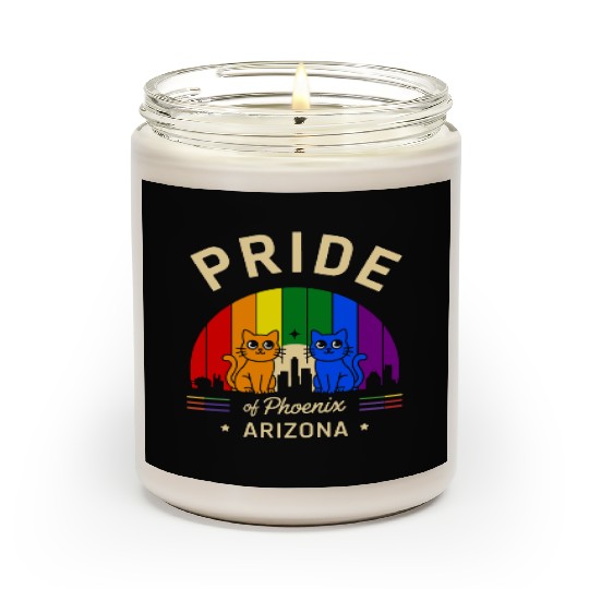Pride of Phoenix City Arizonna USA Rainbow Flag Scented Candles
