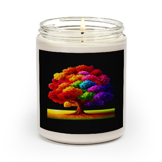 Rainbow colours Spectrum Tree Scented Candles
