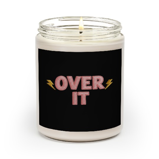Over It Embroidered Pastel Puff Lettering Scented Candles