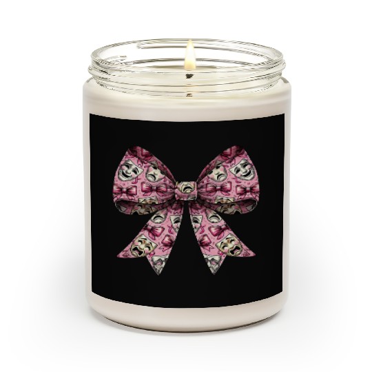 Coquette Bow Theatre Mask Pattern Drama Comedy Scented Candles