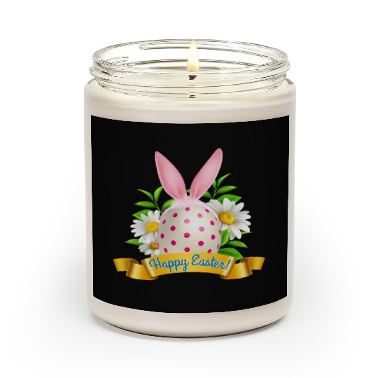 Happy Easter Scented Candles with Bunny Ears and Egg