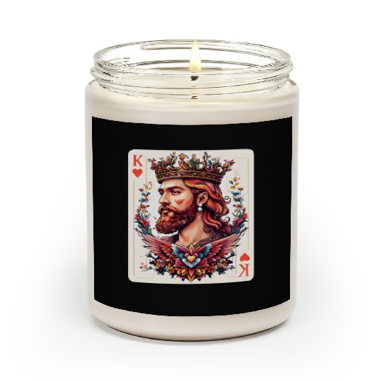 King of Hearts Card Illustration Scented Candles