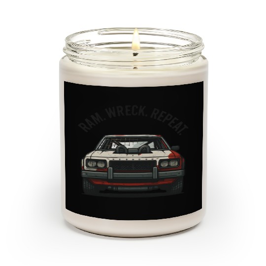 Ram Wreck Repeat Demolition Derby Design Race Car Scented Candles