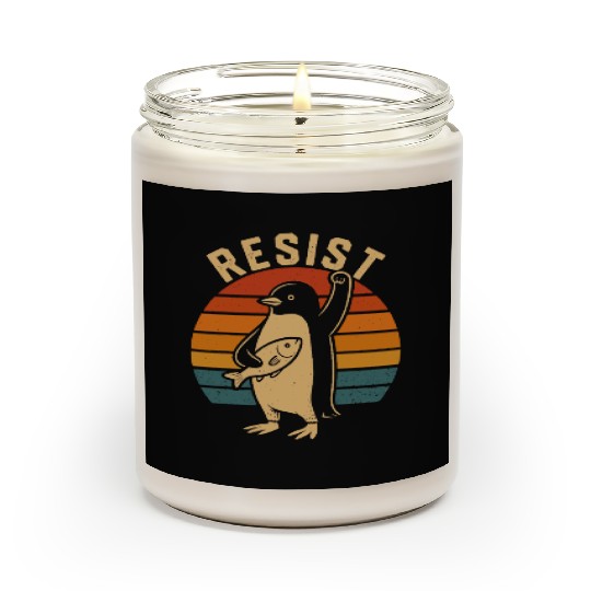 Funny Protest Against Tariffs Resist Penguin Scented Candles