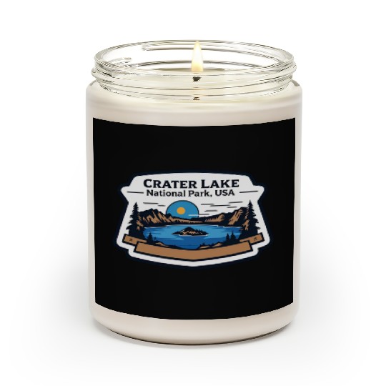 Crater Lake National Park Southern Oregon USA Logo Scented Candles