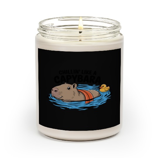 Chillin' Like A Capybara Relaxing Vibes Graphic Scented Candles