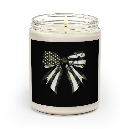 Coquette Bow Deer Hunting Camouflage US Flag Pride Scented Candles