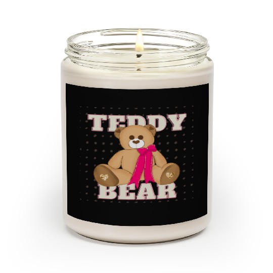 Teddy Bear With A Pink Bow Scented Candles