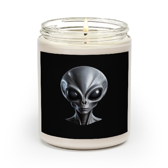 Real Grey Alien with a big head Scented Candles