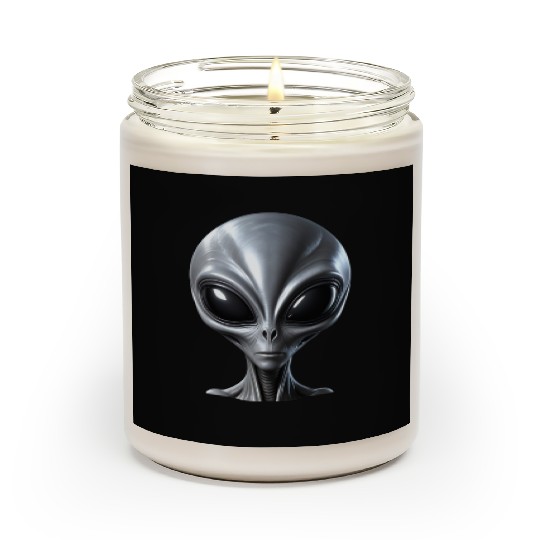 Scary Small Grey Alien Extraterrestrial Scented Candles