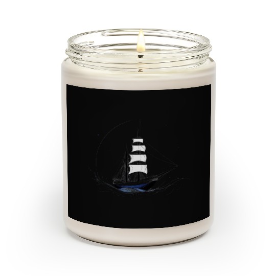 Minimalist Sailing Ship - Nautical Adventure Scented Candles