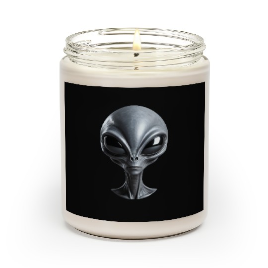 Real Small Grey Alien with Big Black Eyes Scented Candles