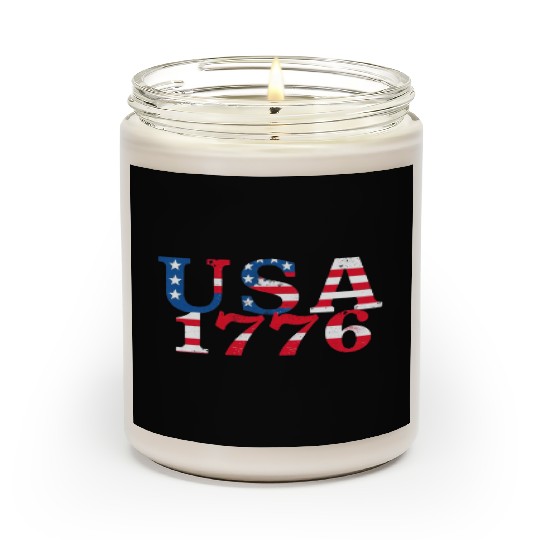 USA Established 1776 Stars Red White Blue Scented Candles