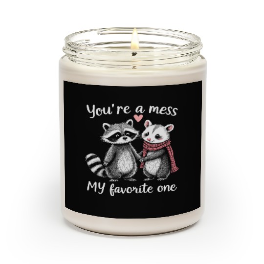 Feral Design Love Couple Possum Opossum Raccoon Scented Candles