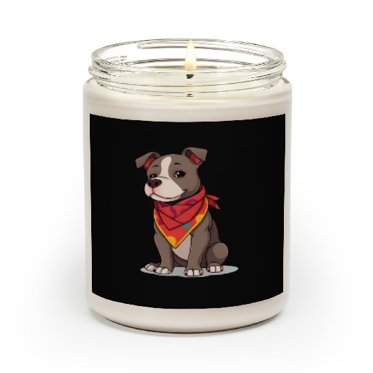 Cute Pitbull with Bandana | Adorable Dog Lover Gif Scented Candles