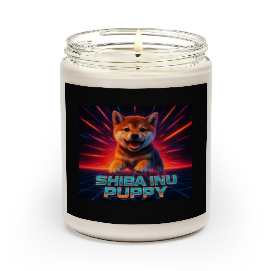 Shiba Inu Puppy – Neon Turbo Energy Scented Candles