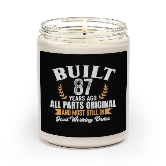 Built 87 Years Ago Funny Vintage Birthday Gift Scented Candles