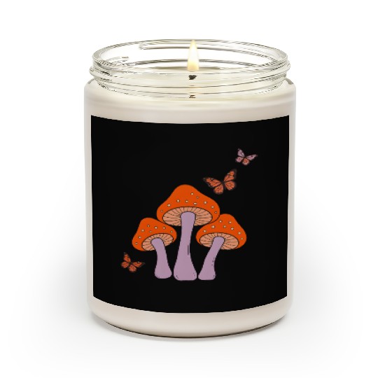 Enchanted Mushrooms & Butterflies Art Scented Candles
