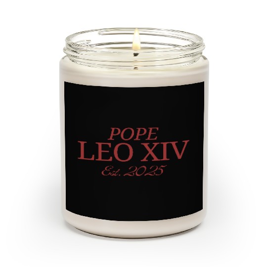 “Pope Leo XIV Est. 2025” Catholic Minimalist desig Scented Candles