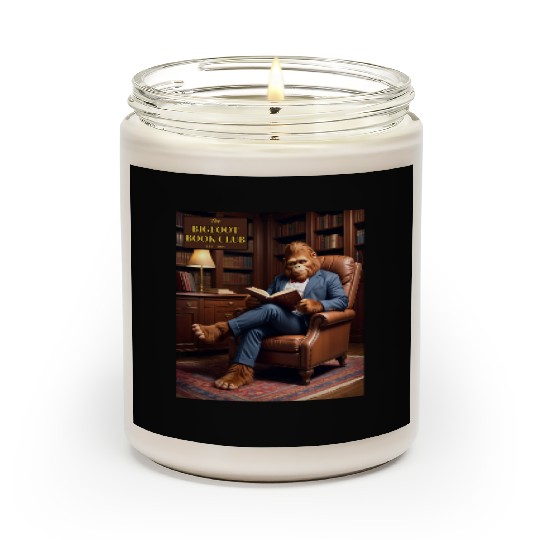Bigfoot Book Club Sasquatch Reading in the Library Scented Candles