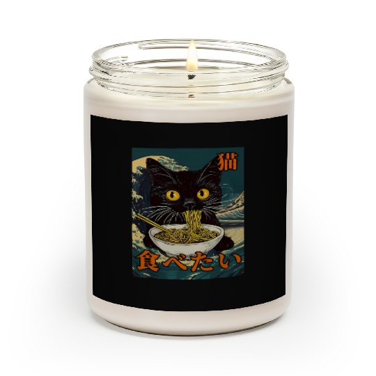 Cat Ramen Japanese Graphic Art Kawaii Kitty Anime Scented Candles