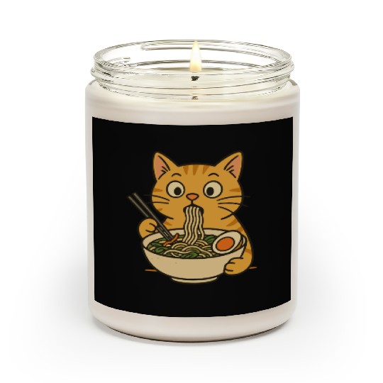 Cat Eating Ramen Scented Candles