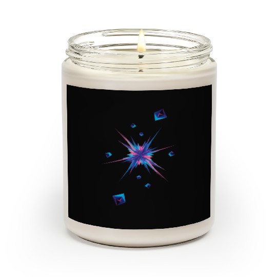 Vibrant Geometric Explosion in Neon Colors Scented Candles