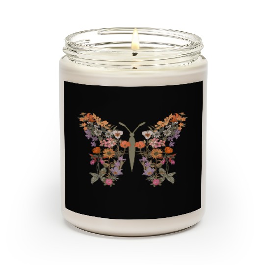 Women Boho Wildflower Summer Flowers Butterfly Sha Scented Candles