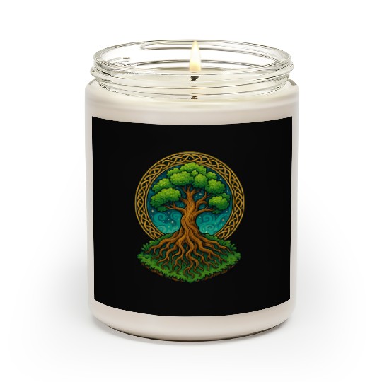 Tree of Life Fantasy Illustration Scented Candles