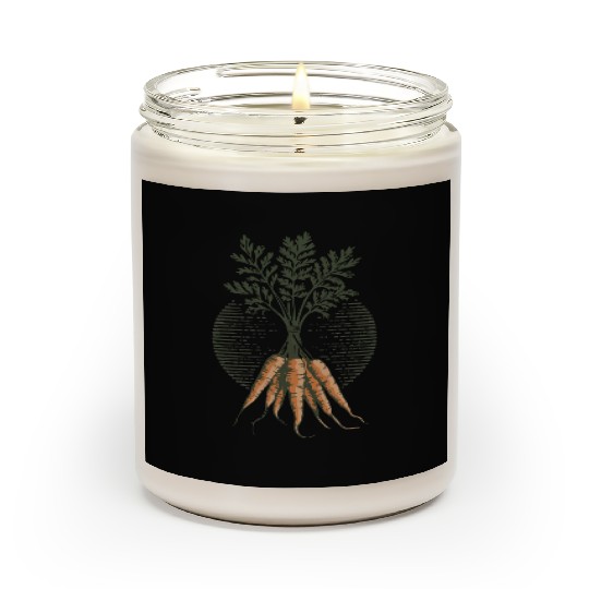 Organic Carrot Plant Art Illustration Scented Candles