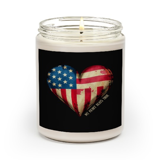 My Heart Beats True American Flag Scented Candles
