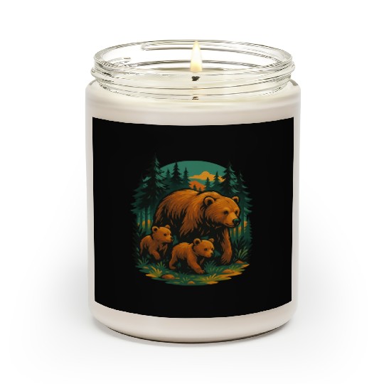 Mama Bear and Cubs Forest Scented Candles – Bold Wildlife