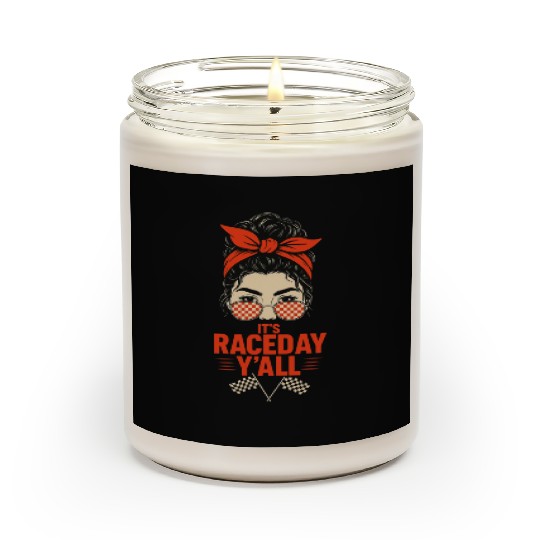 Retro Race Day Vibes for Women with Sunglasses Scented Candles