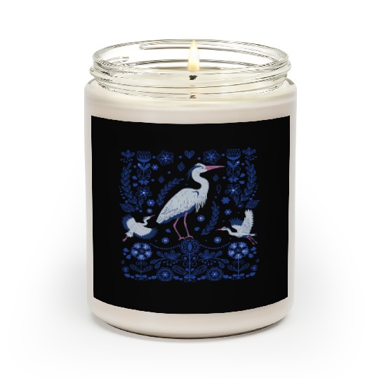 Great Blue Heron Folk Art Scented Candles