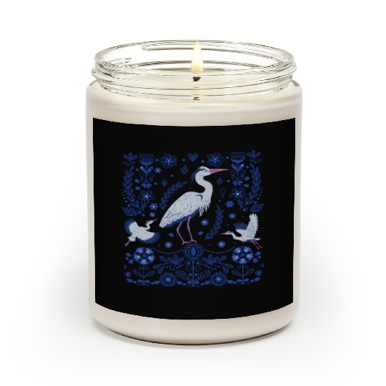 Great Blue Heron Folk Art Scented Candles