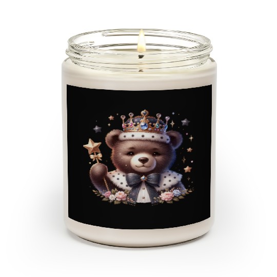 Royal Teddy Bear Magic – Crowned Cutie with Sparkl Scented Candles