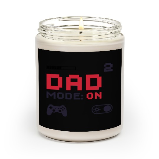 Dad Mode On Retro Gamer Dad Pixel Art Design Scented Candles