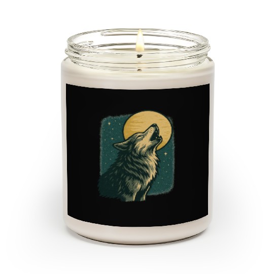 Lone wolf howl at the moon Scented Candles