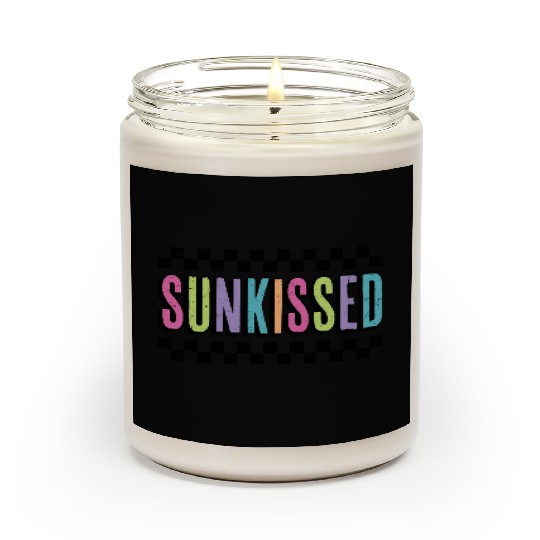 Checkered Neon Sunkissed Summer Vacation Scented Candles