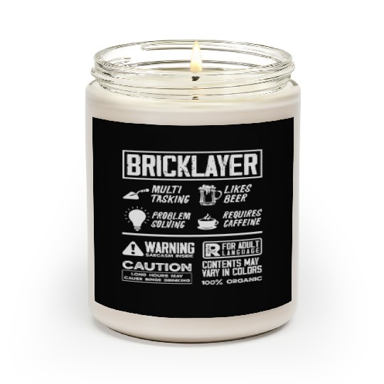 Bricklayer Multitasking Beer Caffeine Warning Scented Candles
