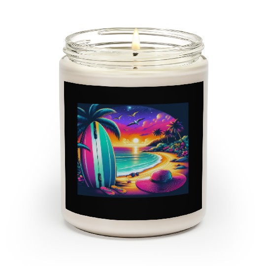 Tropical Sunset Surf Vibes Scented Candles