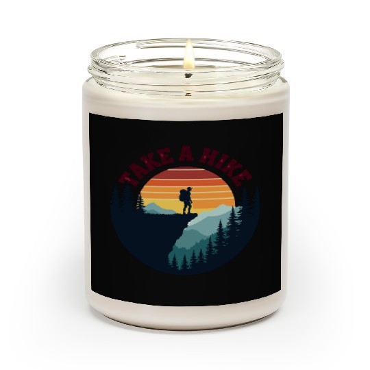 Take A Hike - Vintage Sunset Mountain Silhouette Scented Candles