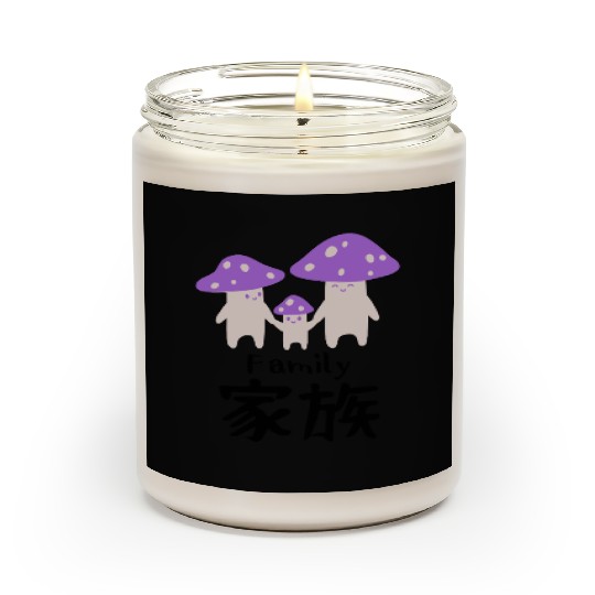 Kawaii Mushroom Family Purple Scented Candles