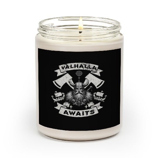 Valhalla Awaits - Viking Warrior Design Scented Candles
