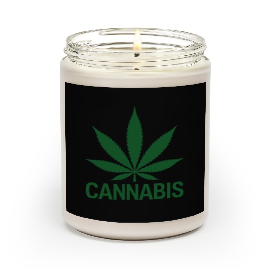 Cannabis Hemp Leaf Statement Green Look Scented Candles